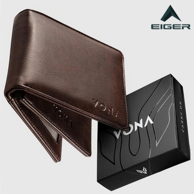 Eiger Bag'S - Penn Wallet - Dompet Pria Lipat Pendek 3 Ruang Extra Slot Kartu Kulit Sintetis Premium