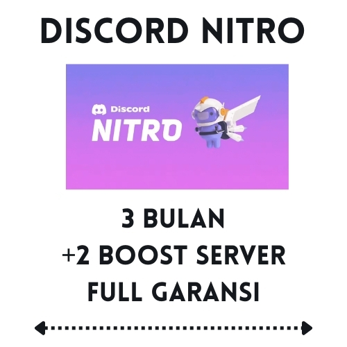 DC NITRO PRO 3 BULAN + 2 BOOST SERVER FULL GARANSI DISCROD DISCORD
