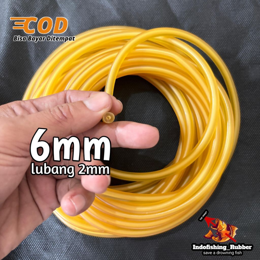 Karet Slingshot Ketapel Ikan 6mm 2060 Natural Real Pict