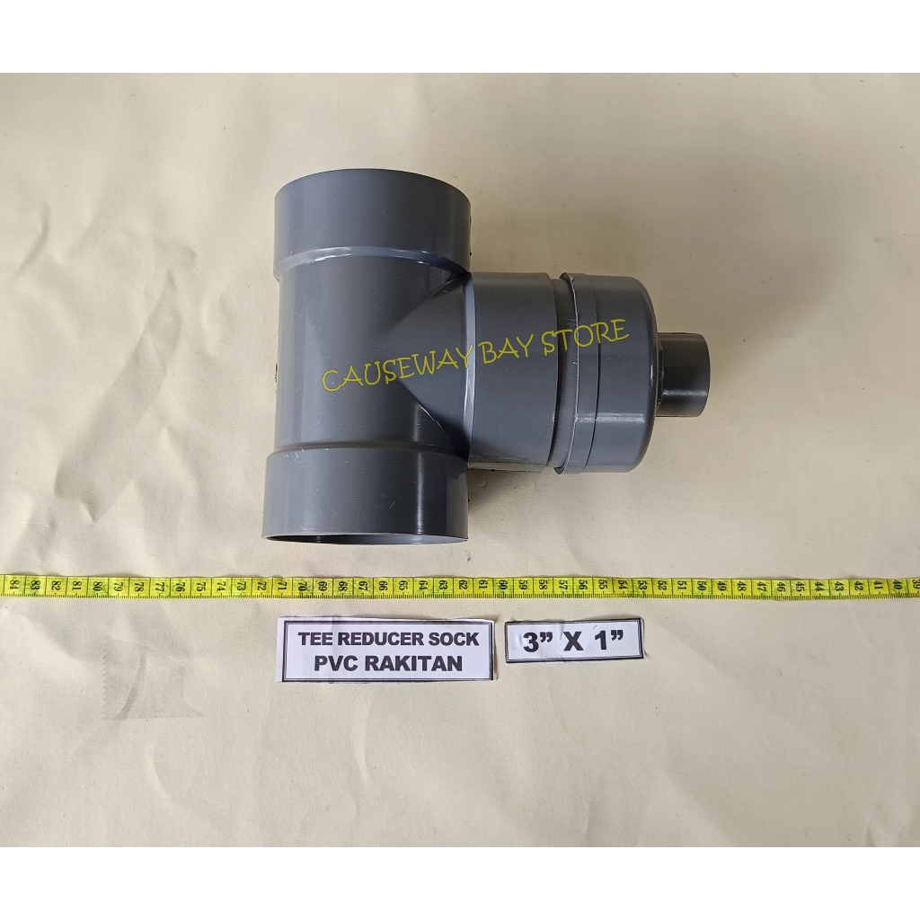 TEE REDUCER SOCK 3 X 1 INCH PVC RAKITAN