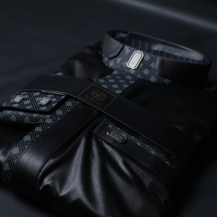 Al Noor Jubah Dewasa & Remaja  Model BASYIR Warna Putih Hitam BOX | Gamis Pria Muslim Premium