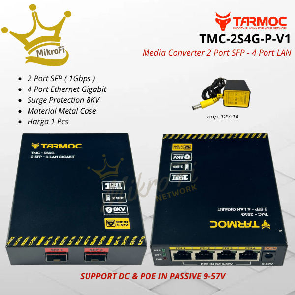 Ethernet Fiber Switch 2 SFP 4 LAN Gigabit | Media Converter FO