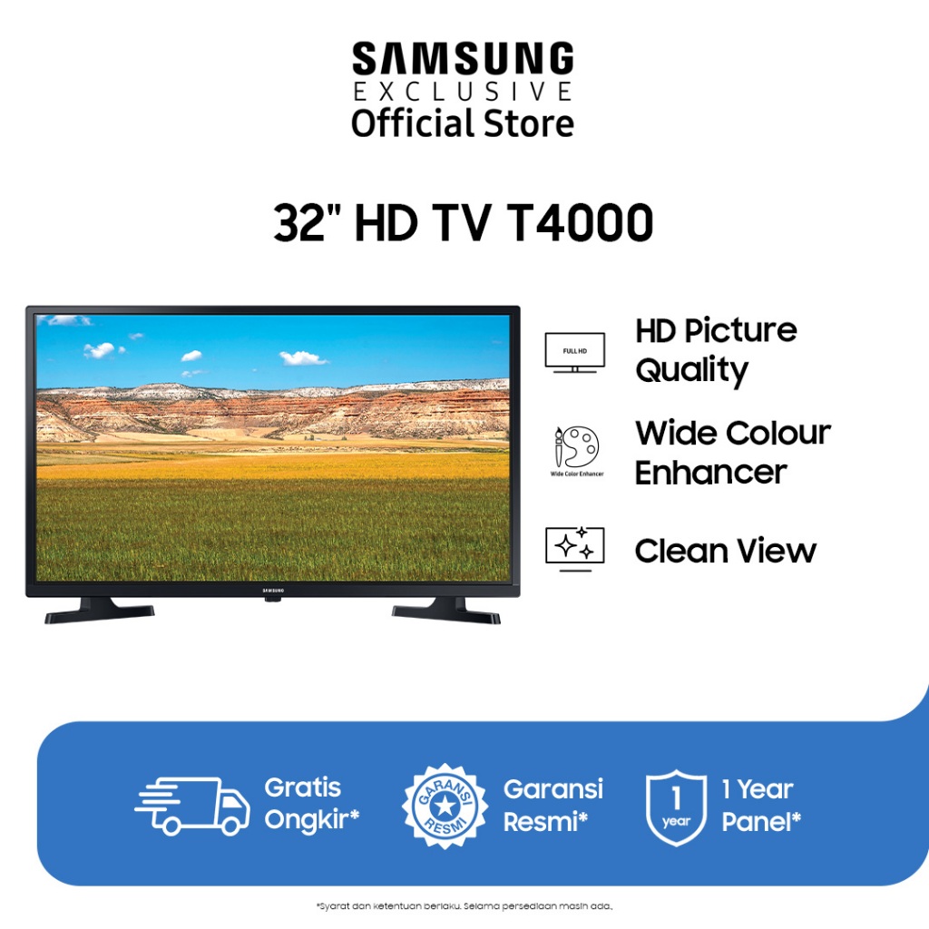 Samsung 32" HD T4001 TV | Clean View | Wide Colour Enhancer | UA32T4001AKXXD