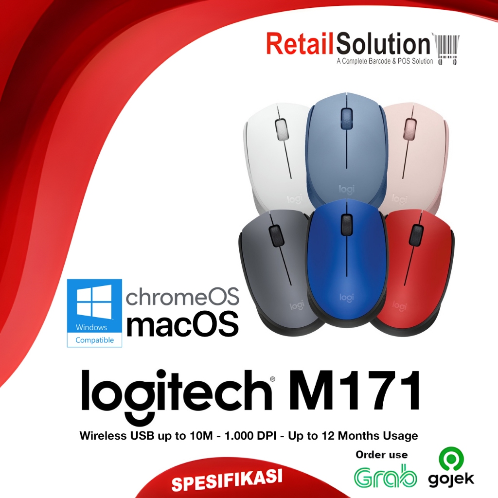 Mouse Wireless USB Dongle - Logitech M171 Garansi Resmi