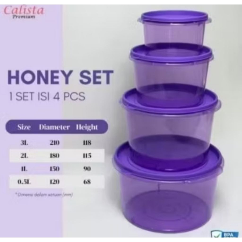 1 set (4 pcs) toples honey calista toples kue kacang lebaran serbaguna