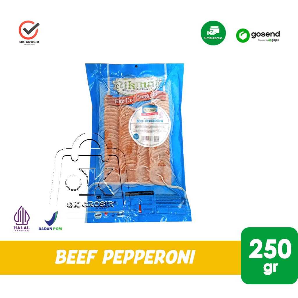 Daging Sapi Olahan Nikmat Beef Pepperoni Halal / Pizza Topping 250gr (KHUSUS INSTANT)