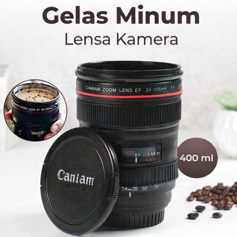 Gelas Mug Minum Bentuk Lensa Kamera Tumbler Unik Camera Cup Lens Plastik