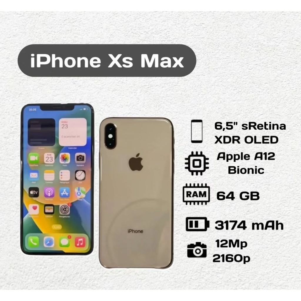 Apple iPhone XS Max 64 GB Second Inter Indosat Only