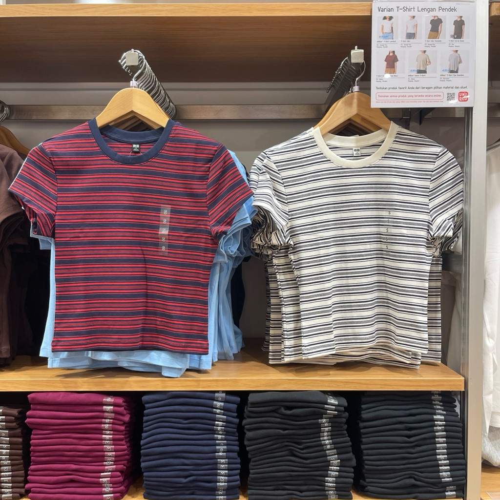 Tshirt Uniqlo woman crop stripe