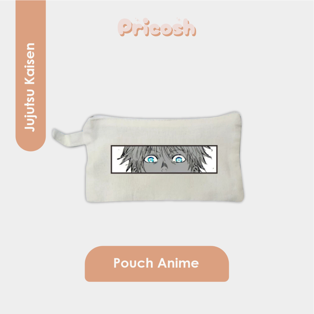 POUCH ANIME JUJUTSU KAISEN | TEMPAT PENSIL ANIME | BAHAN KAIN