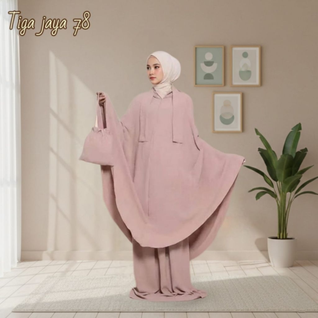 Mukena Cotton  Polos / Mukena Lesti 3in1 Mukena Dewasa Mukena Polos Mukena Jumbo Model Terbaru 2025
