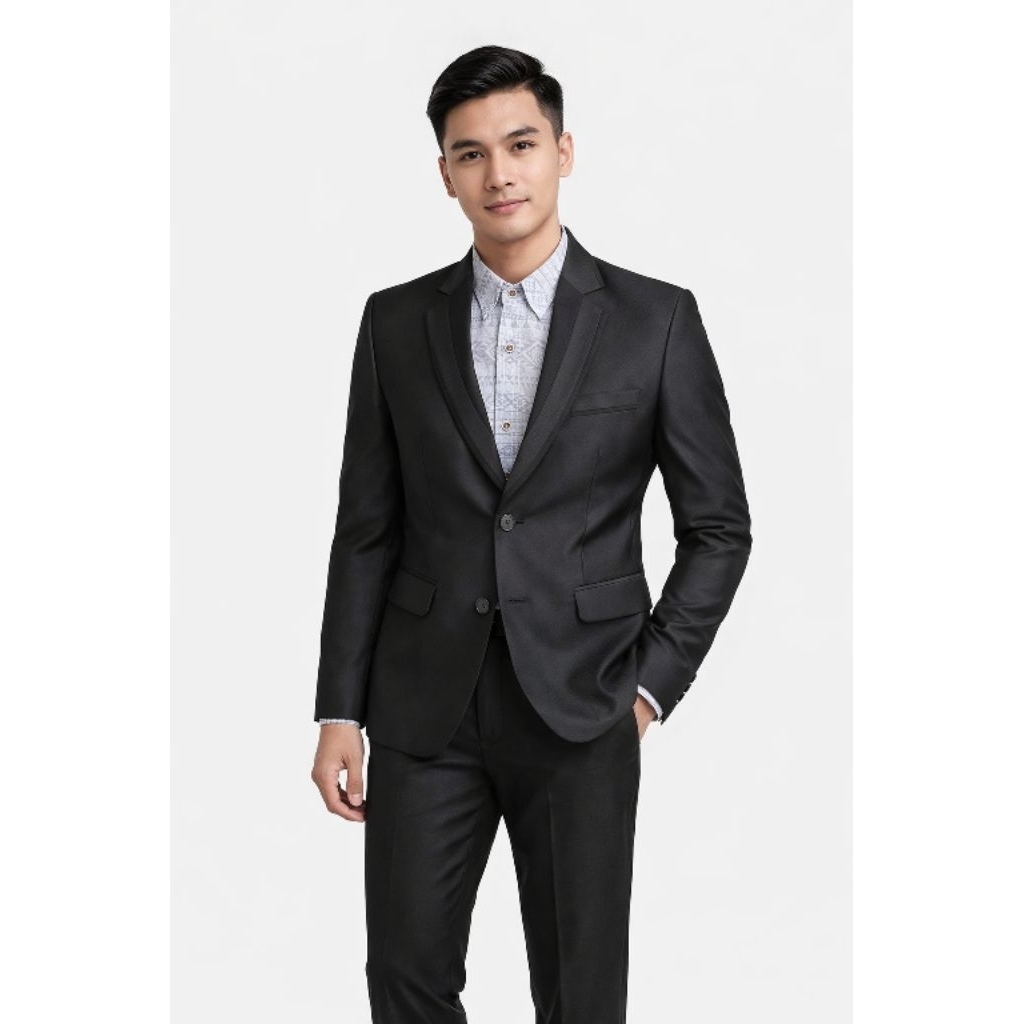 setelan jas pengantin jas weding jas formal pria warna abu tua slim fit