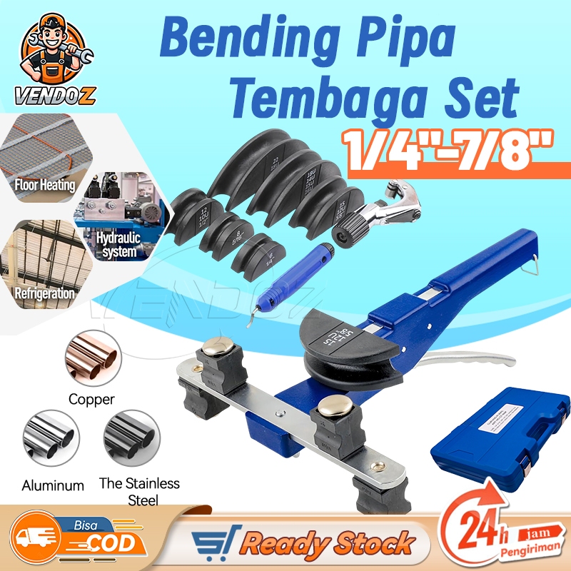 Alat Bending Pipa Hidrolik Manual Kit Tube Bender 1/4"-7/8" Besi/Galvanis/Tembaga/Aluminum Pipe Bend