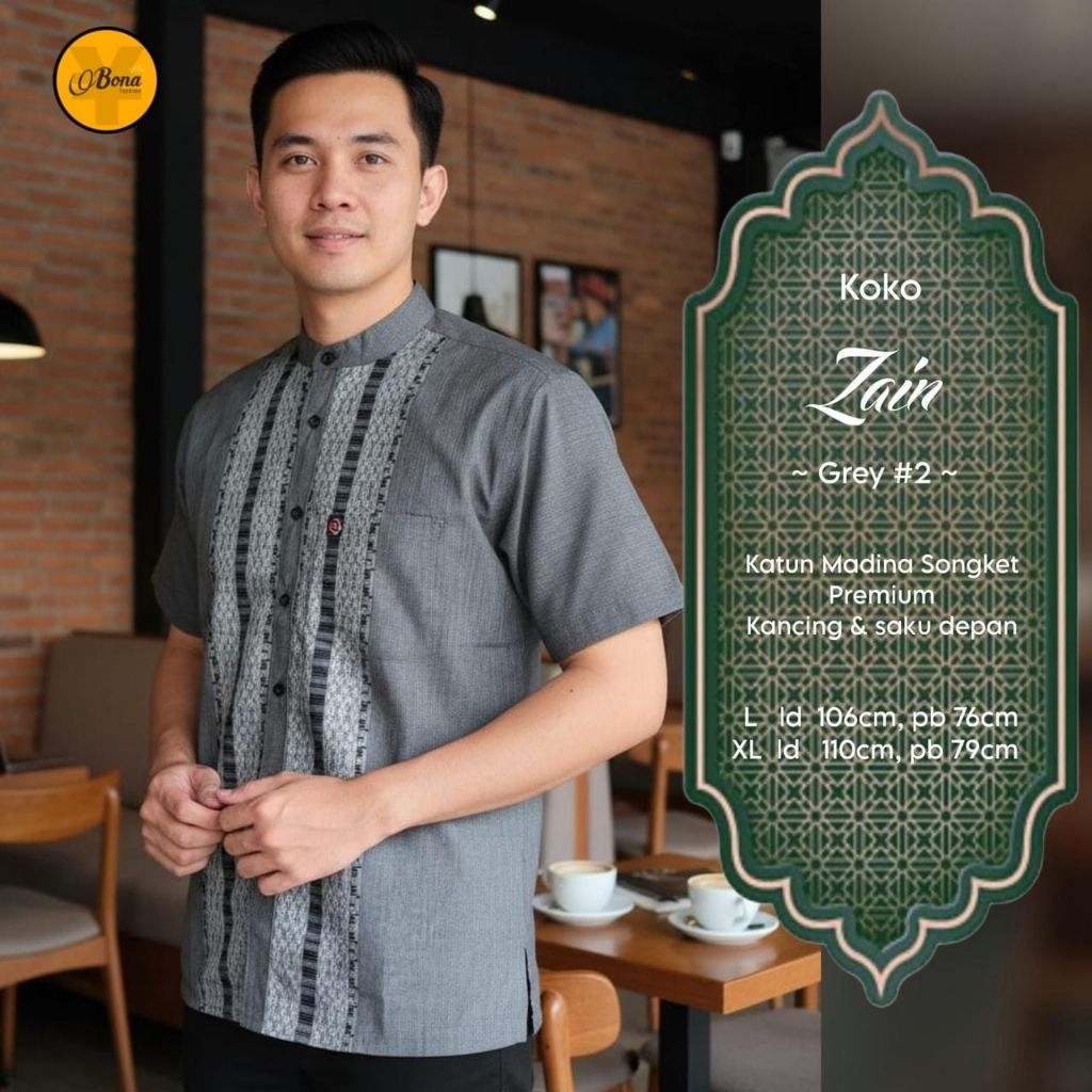 KOKO ZAIN // KEMKO KEMEJA MUSLIM KATUN PRIA // DAFFA // ZAIN // BY BONA