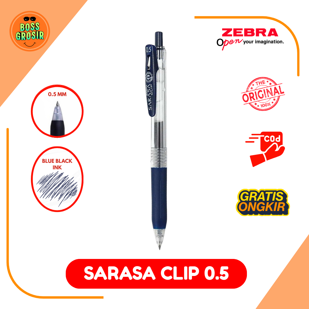 Boss Grosir - Zebra Sarasa Clip 0.5mm JJ115 Satuan / Pulpen/ Pulpen Lucu / Pulpen Enak / Nyaman / Vi