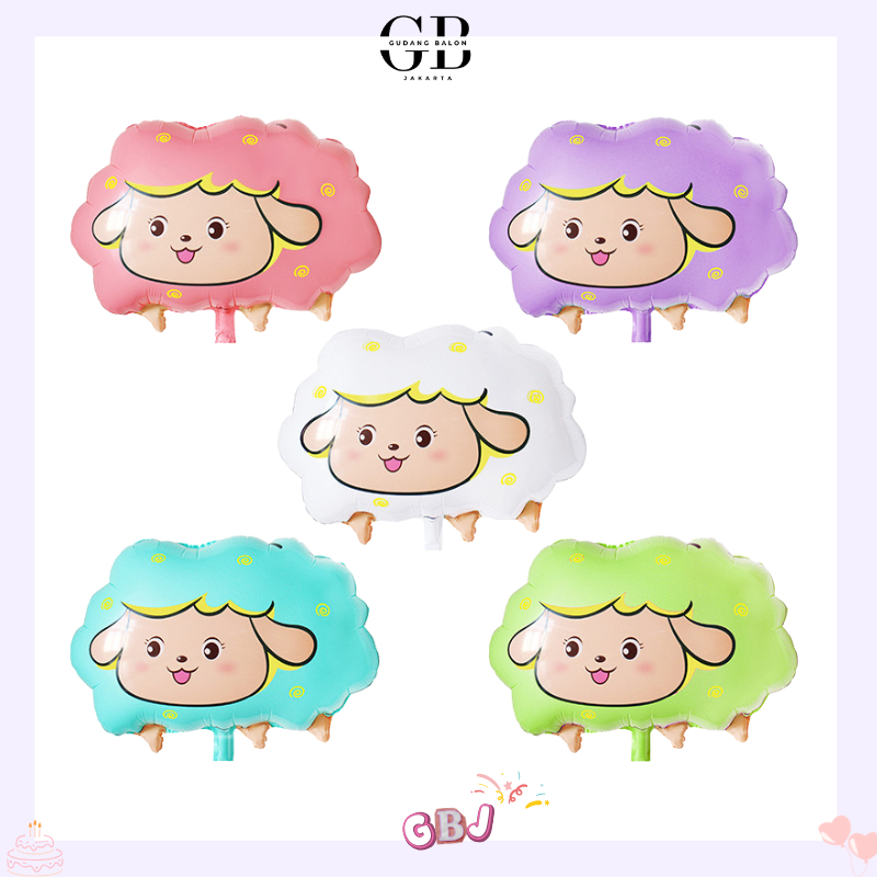 GBJ - Balon Karakter Domba / Balon Gas Plastik Animal