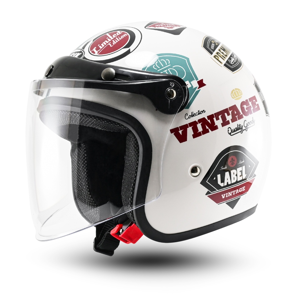 Helm Bogo Retro Dewasa SNI Pria Wanita Motif Vintage Aesthetic