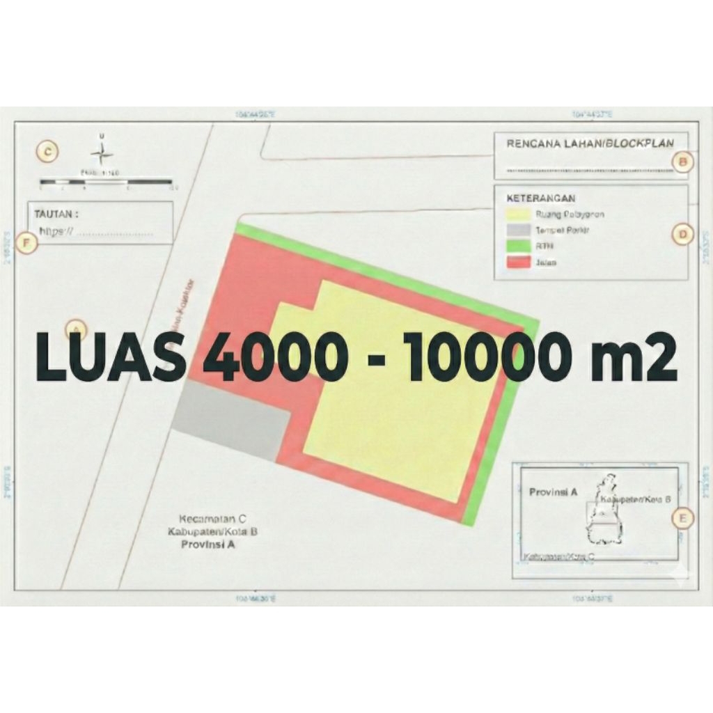 Jasa Gambar Peta Rencana Induk Kawasan (RIK) Perizinan OSS RBA. Luas 4000-10.000 m2