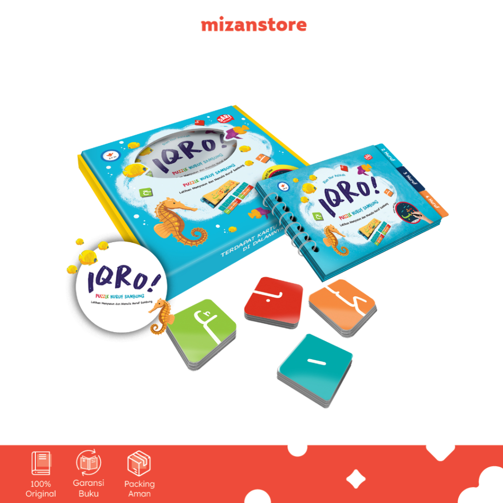 DAR Mizan - Buku Aktivitas Anak IQRO Puzzle Huruf Sambung (Soft Cover + Box + Puzzle) - Mizan Yogyak