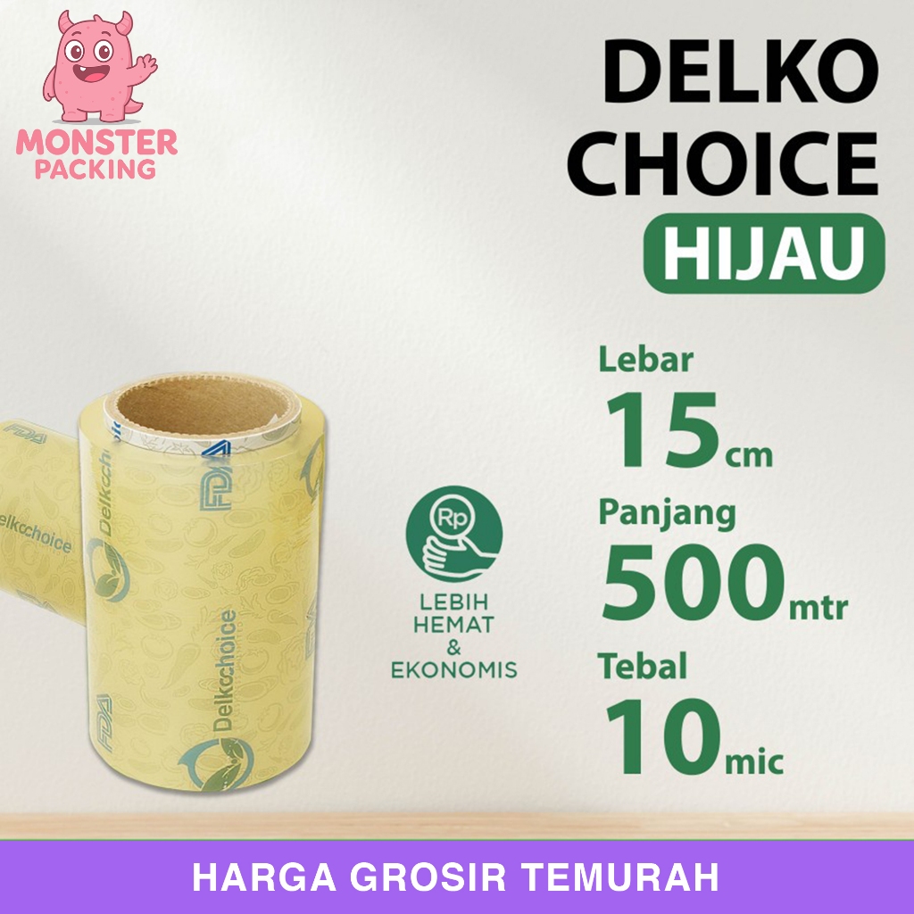 Plastik Cling wrap 15cm x 500meter FOOd GrAdE Hijau Food Wrapping maka