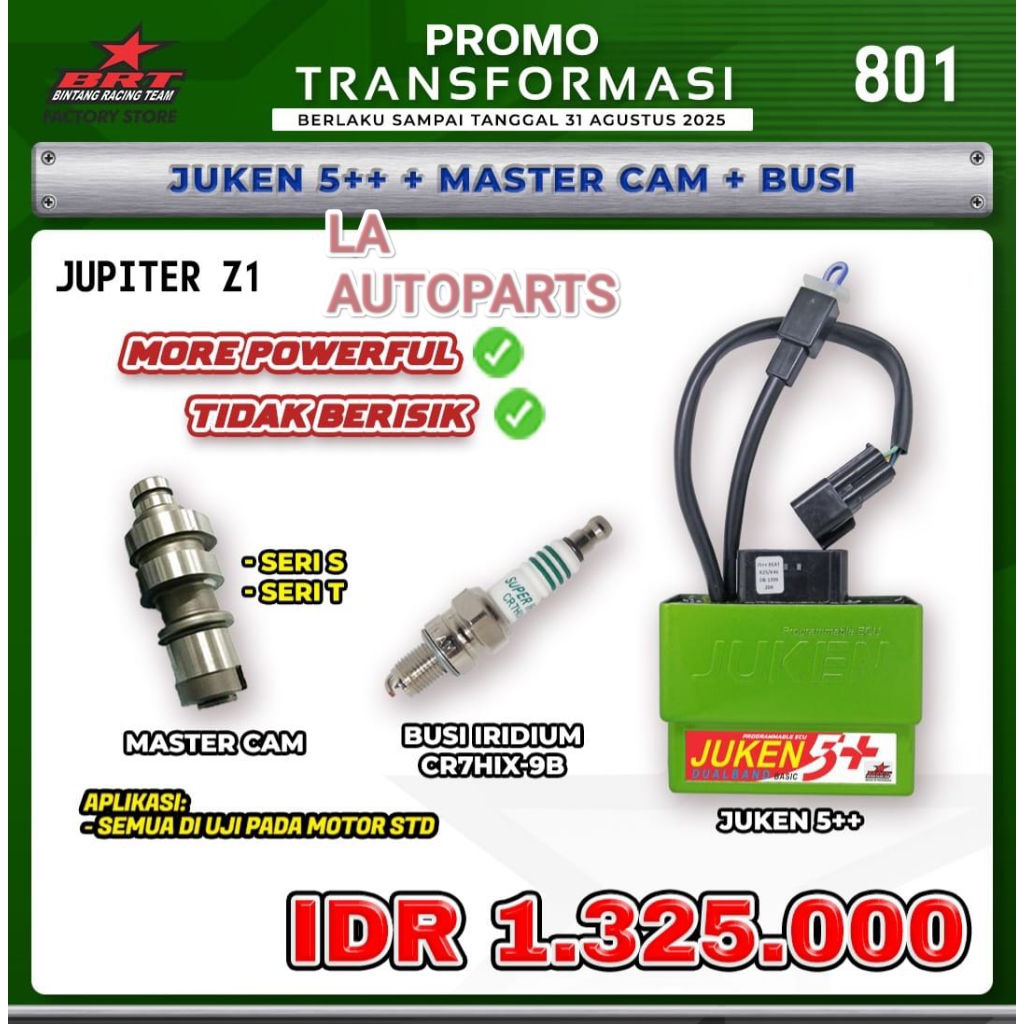 PAKET BRT JUPITER Z1 JUKEN 5 + Plus MASTER CAM NOKEN AS BUSI (BINTANG RACING TEAM BRT)