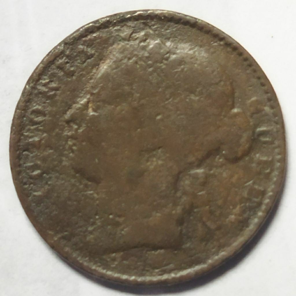 Koin kuno 1/4 cent tahun 1884 straits settlements