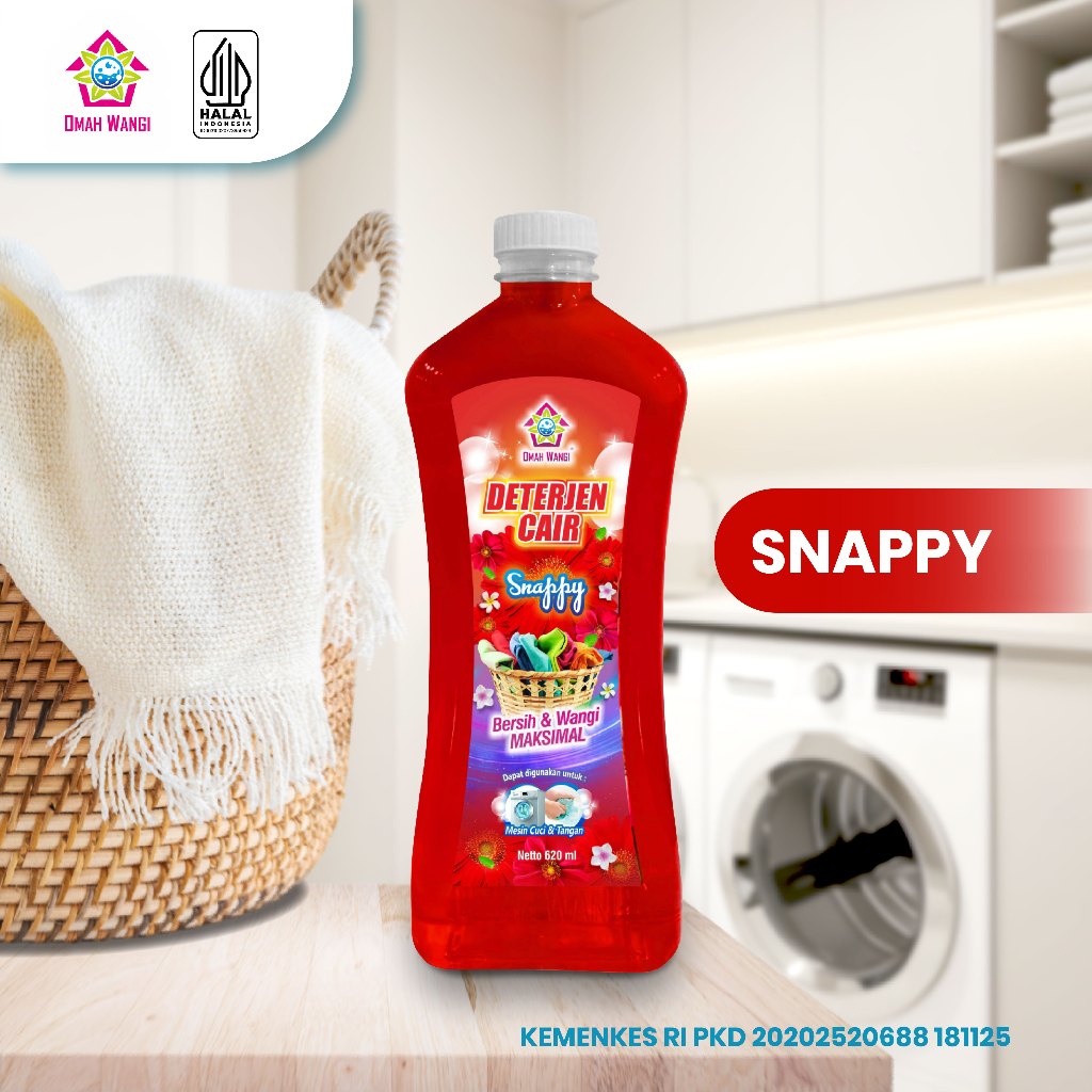 Sabun Cuci Omah Wangi Snappy 620ML Detergent Cair Praktis dengan Wangi Tahan Lama