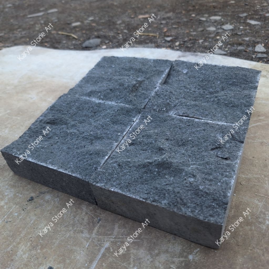 CobbleStone Andesit 10x10x3 | Batu Kobel Andesit | Andesit Kobel | Batu Andesit Carport | Batu Alam 