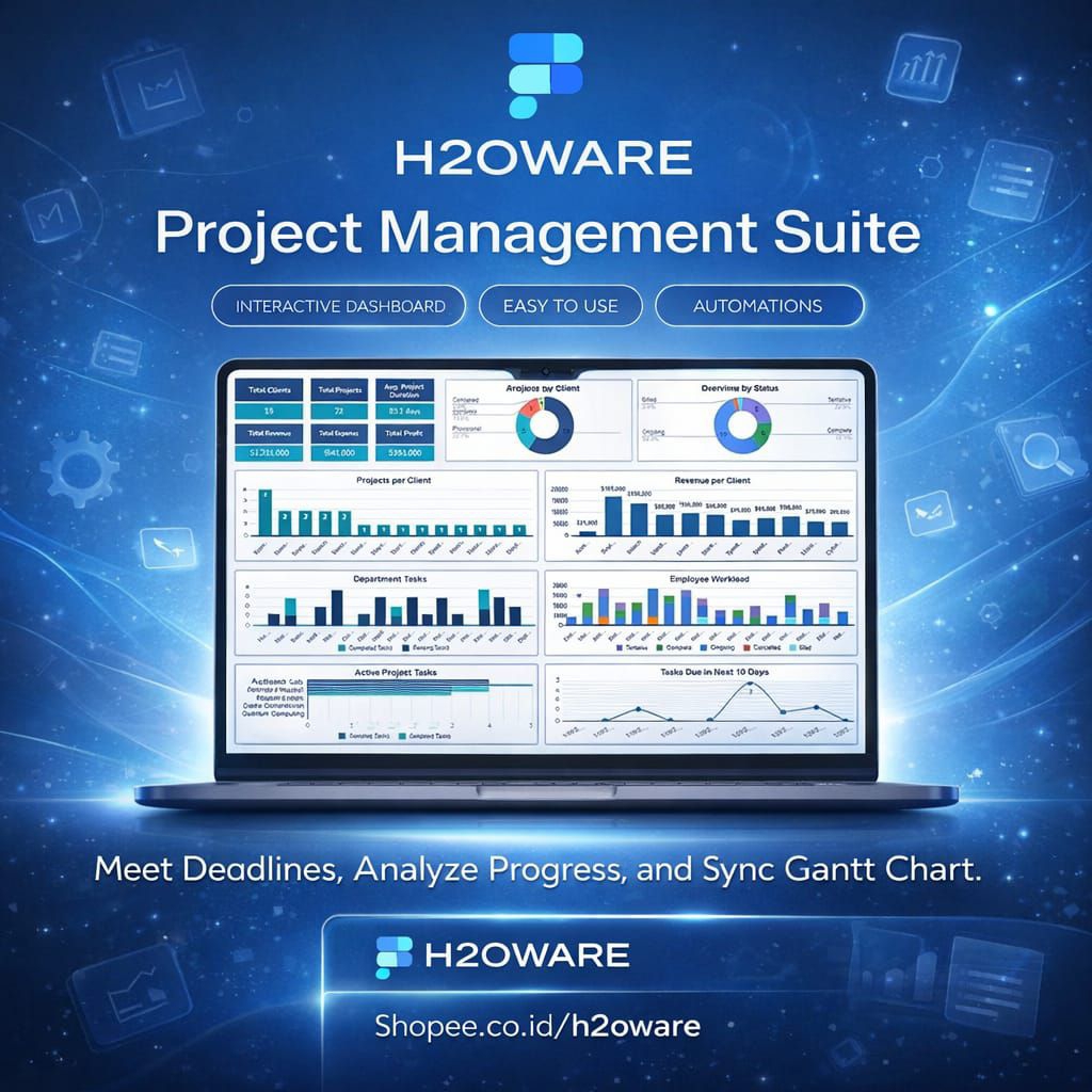 Termurah [T0140] Project Management Suite - Template Dashboard untuk Kelola Efisiensi Proyek Project