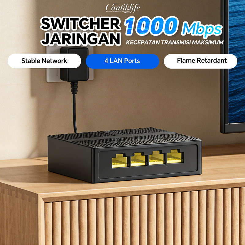 1000Mbps Saklar Jaringan Switch/4 LAN Port Desktop Network Splitter/Gigabit Unmanaged switch hub/Plu