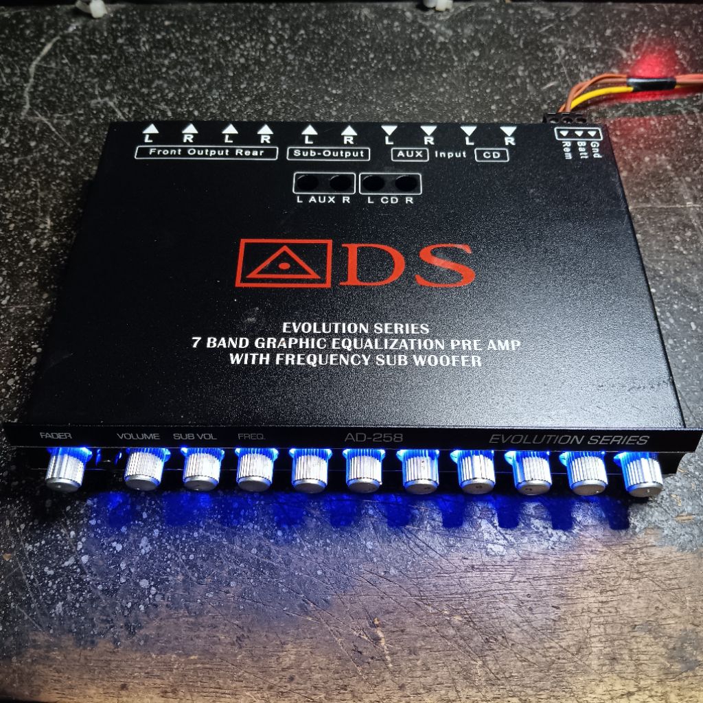 Preamp Parametrik mobil second ADS AD-258 upgrade IC Op-Amp TL074CN Original ST Malaysia