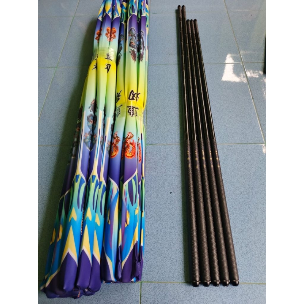 Joran Tegek Yuren 1 hijau kaku ringan (bonus ruas ujung)