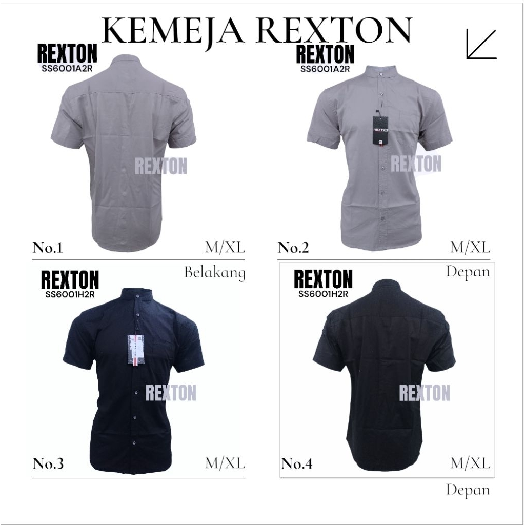 REXTON Kemeja Polos Lengan Pendek Kode 6001H2R &6001A2R