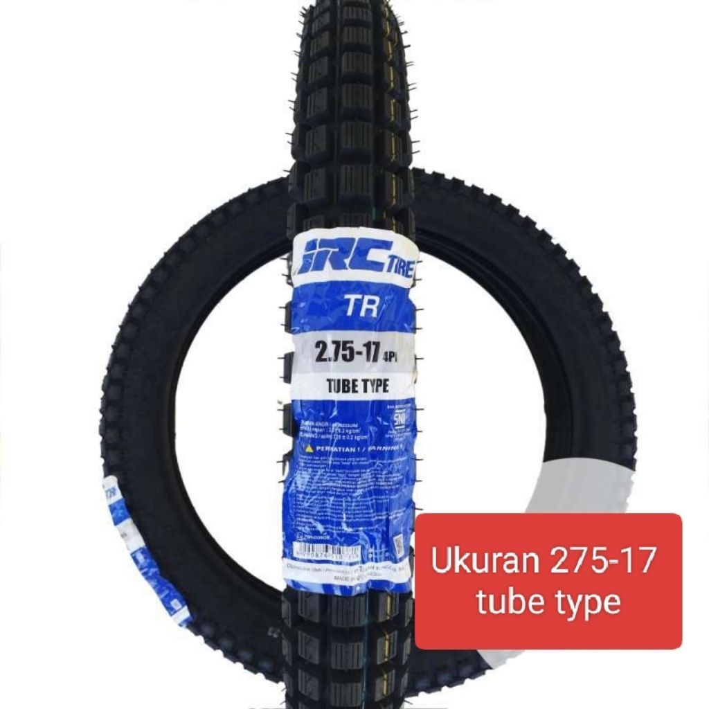 BAN MOTOR IRC TR(TRAIL) UKURAN 275 DAN 300 RING 17 TUBETYPE(PAKAI BAN DALAM)