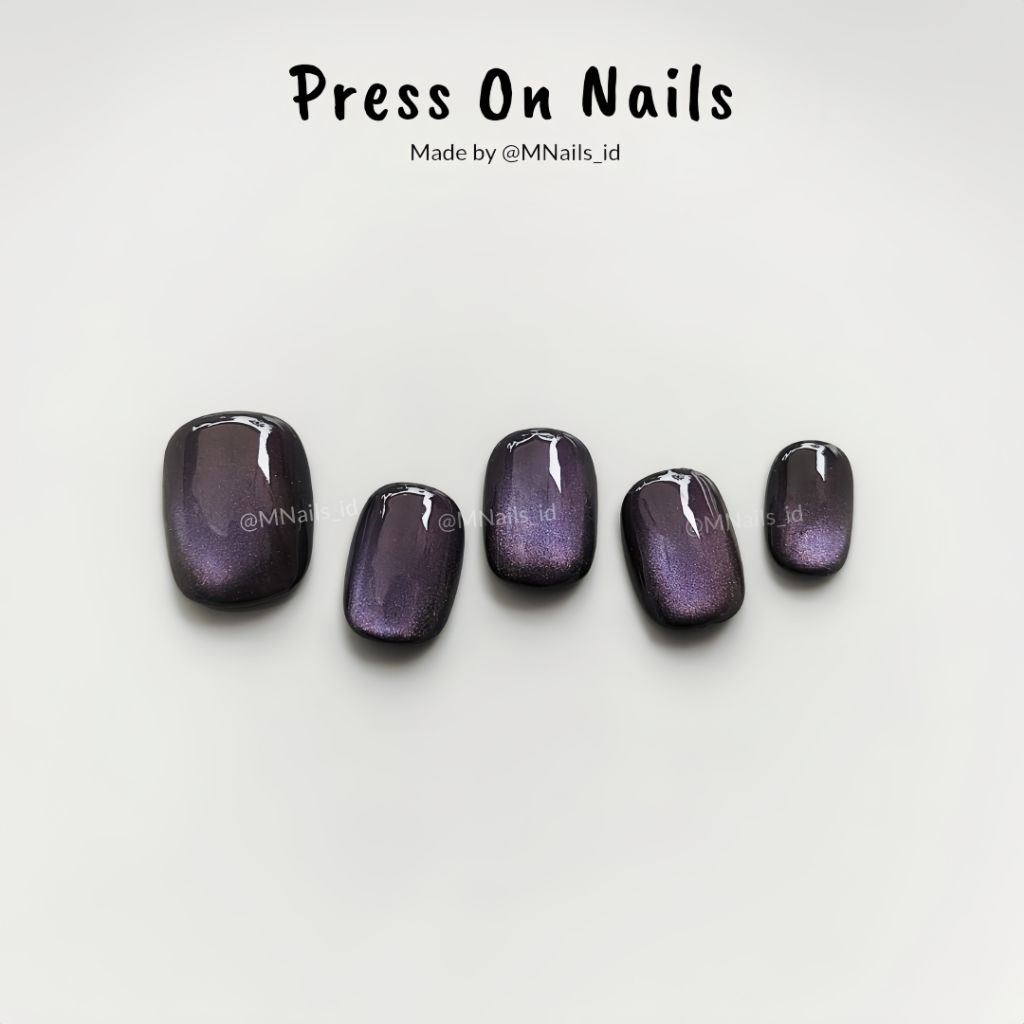 Deep Purple Cat Eyes - Press on nails