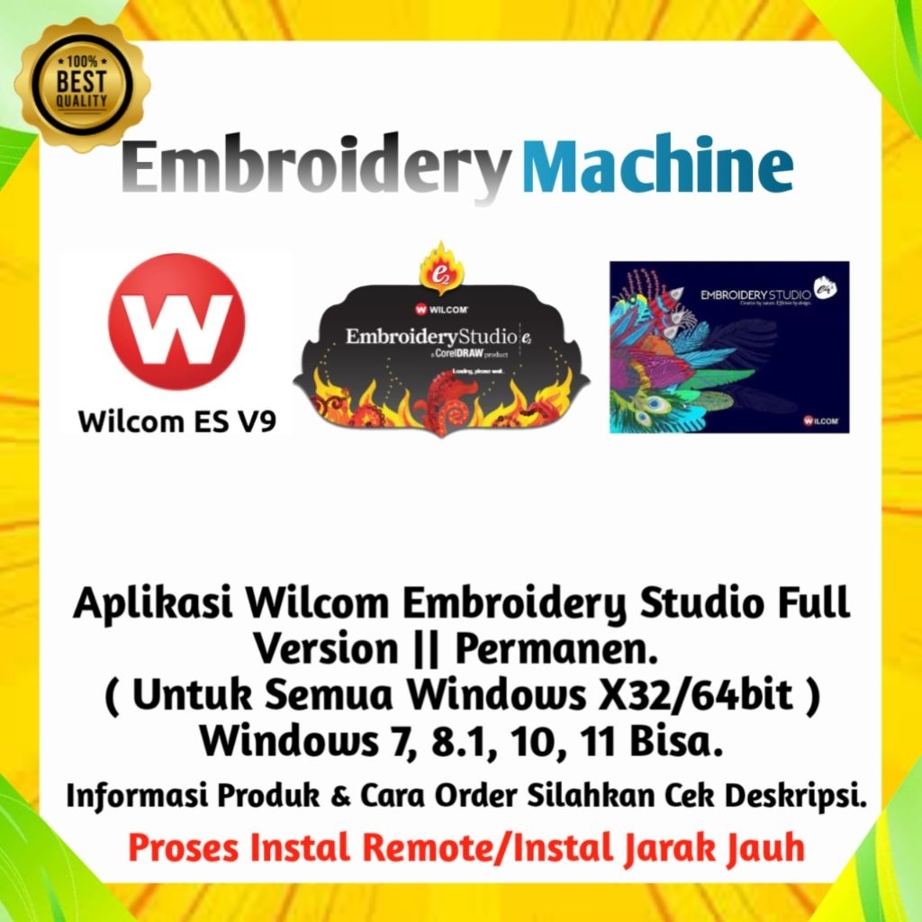 Wilcom Embroidery v9 | e2 | E4.2 | Full Version Untuk Semua Windows || Permanen