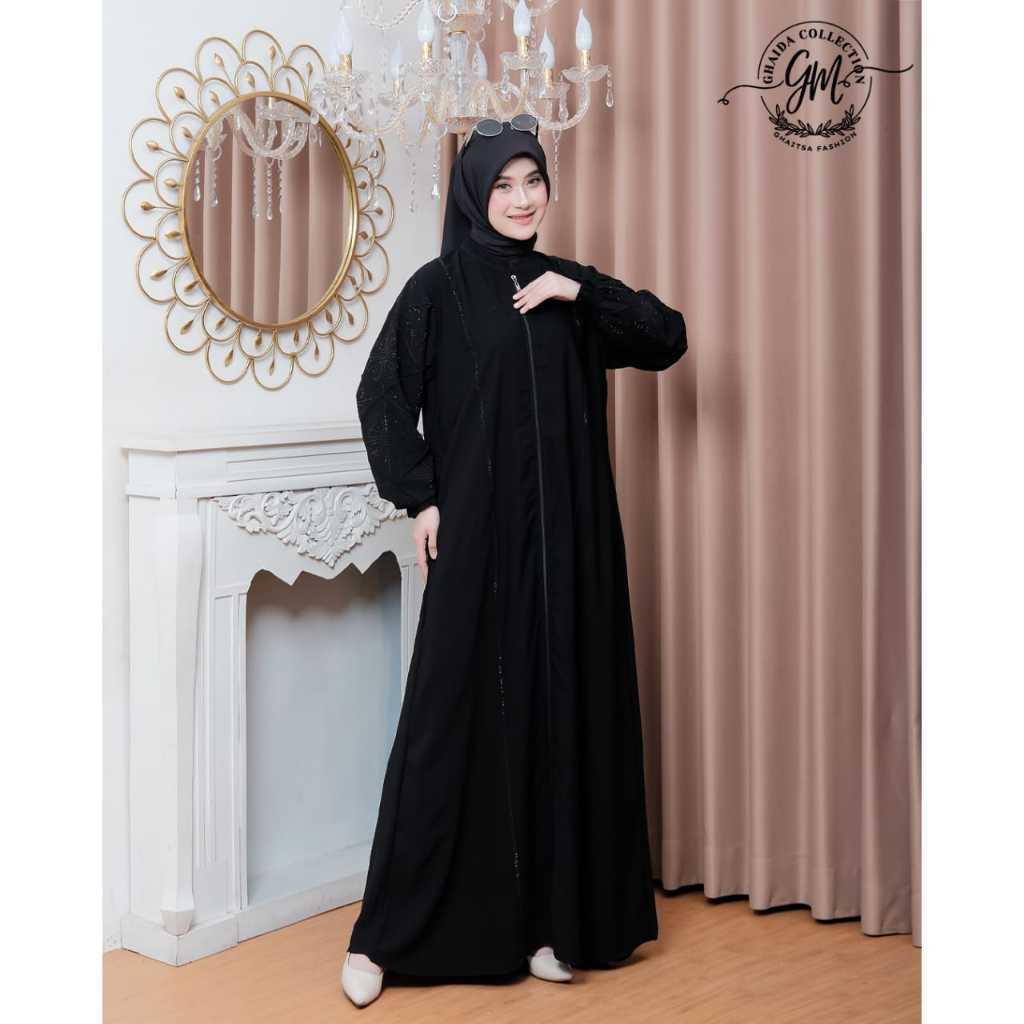 GHAITSA-Abaya Turkey Nazwa Gamis Jetblack HItam Mewah Dan Elegan