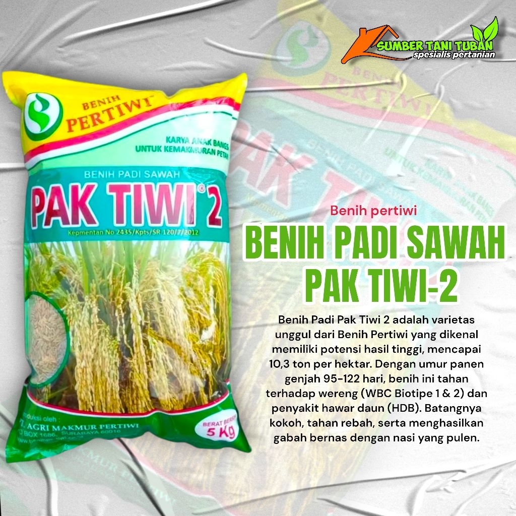 BENIH PADI SAWAH HIBRIDA F1 "PAK TIWI 2" KEMASAN 5 KG
