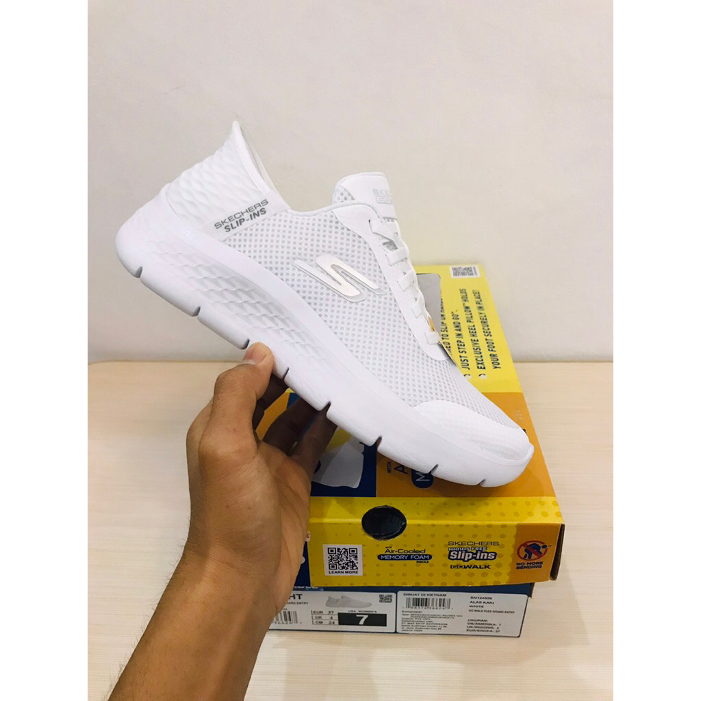 BIG SALE SKECHERS GRAND [124836] ORIGINAL SEPATU WANITA/PUTIH/SNEAKERS