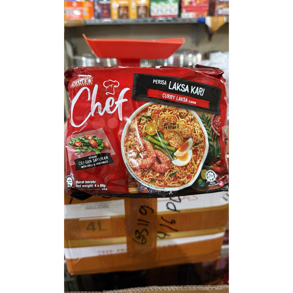 mamee chef perisa curry laksa kari isi 4 bungkus