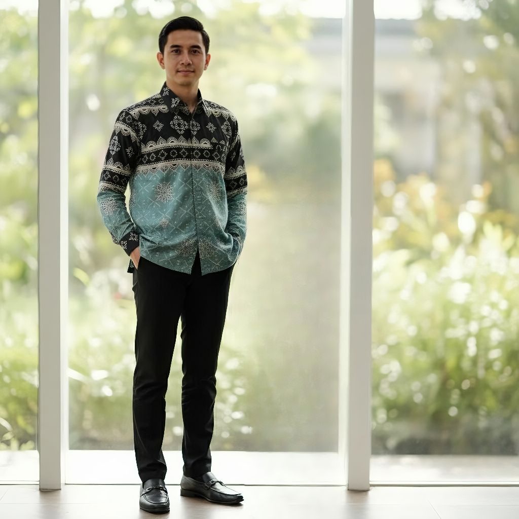 Batik Pria Lengan Panjang Modern Reguler Fit Katun 30s – Seragam Batik Kantor Dan Pernikahan - Alfic