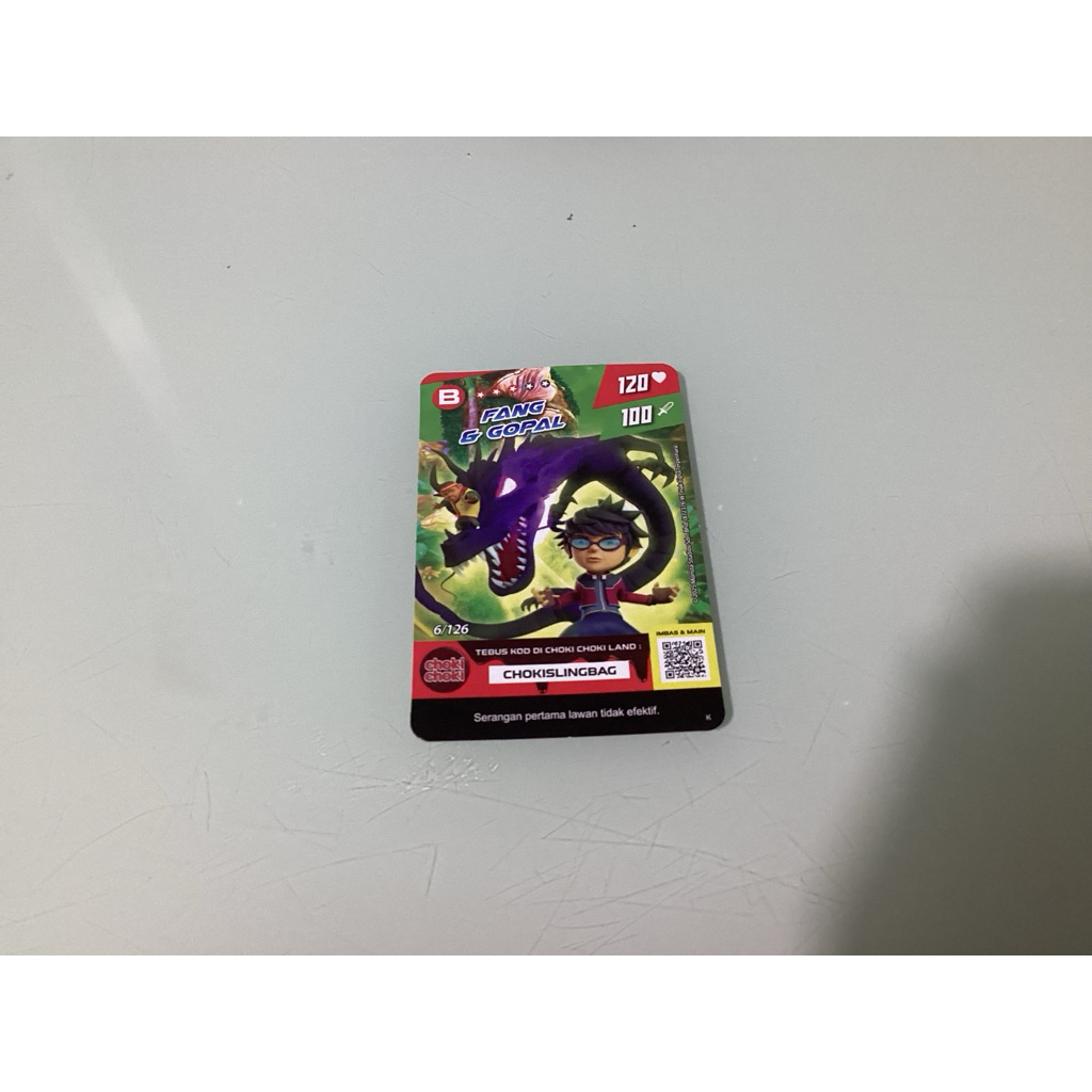 Kartu Choki Choki Boboiboy Fang & Gopal