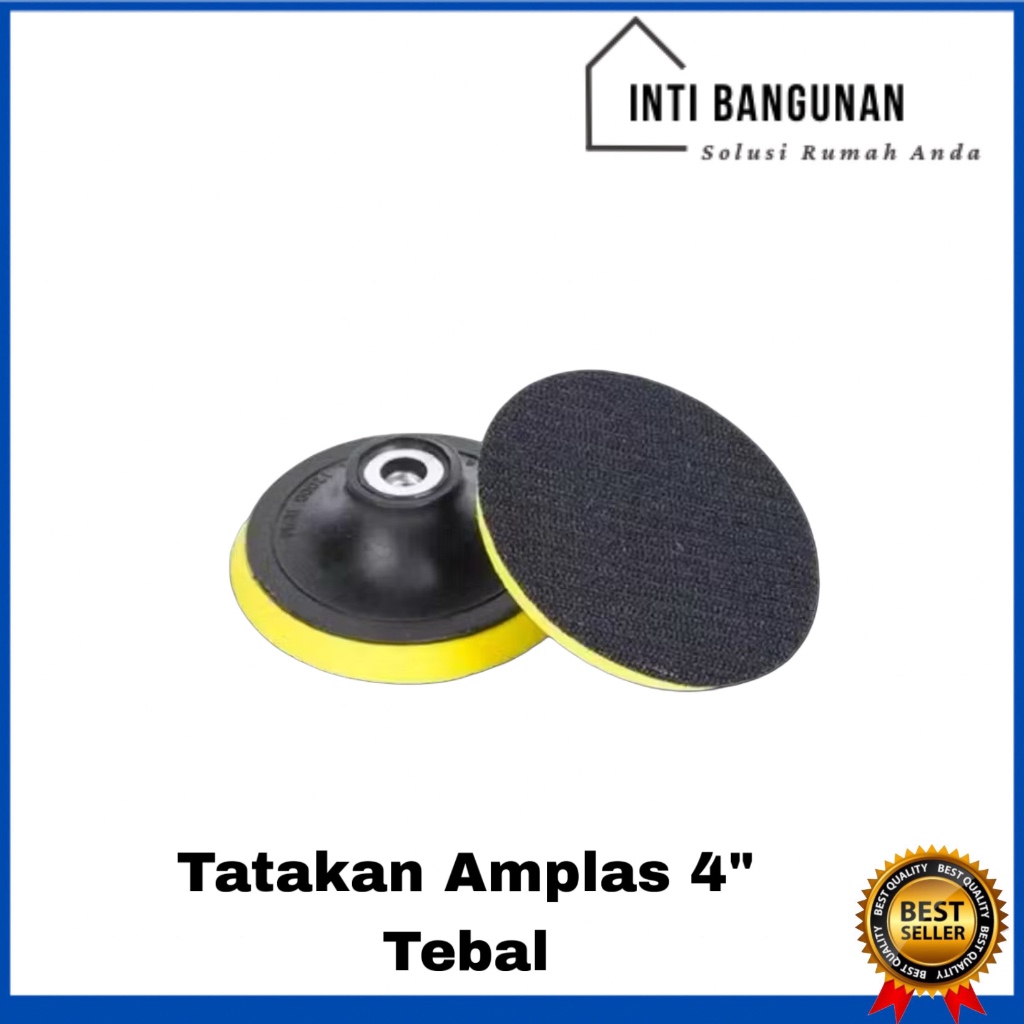 Tatakan Amplas Bulat 4” 4 Inch Sanding Pad Rubber Pad Bantalan Tapak Amplas Gerinda Grinda