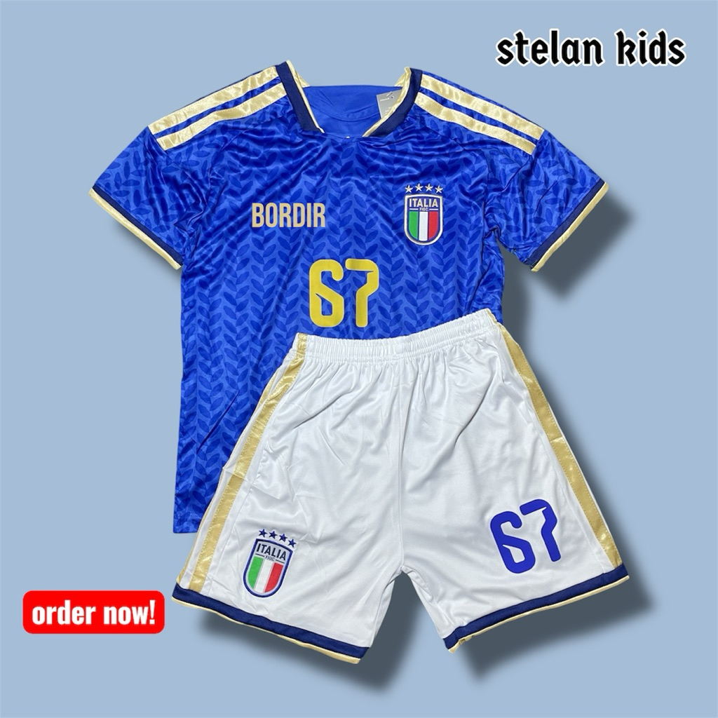 JERSEY KIDS itali Baju bola anak italia home world cup 2026 grade ori piala dunia musim 26/2027 high