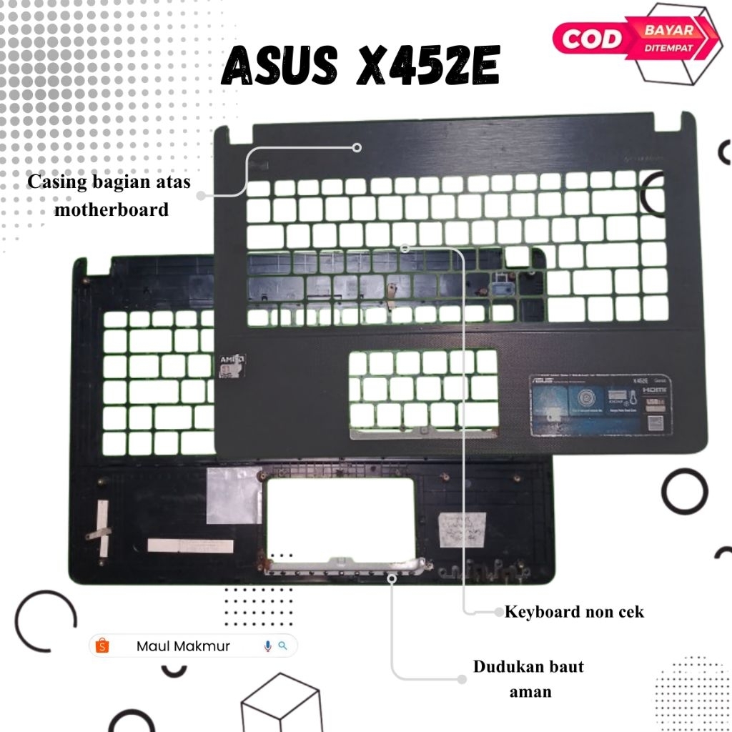 SECOND Casing Laptop Asus X452E X452 X452EA | Bagian Atas Motherboard Laptop