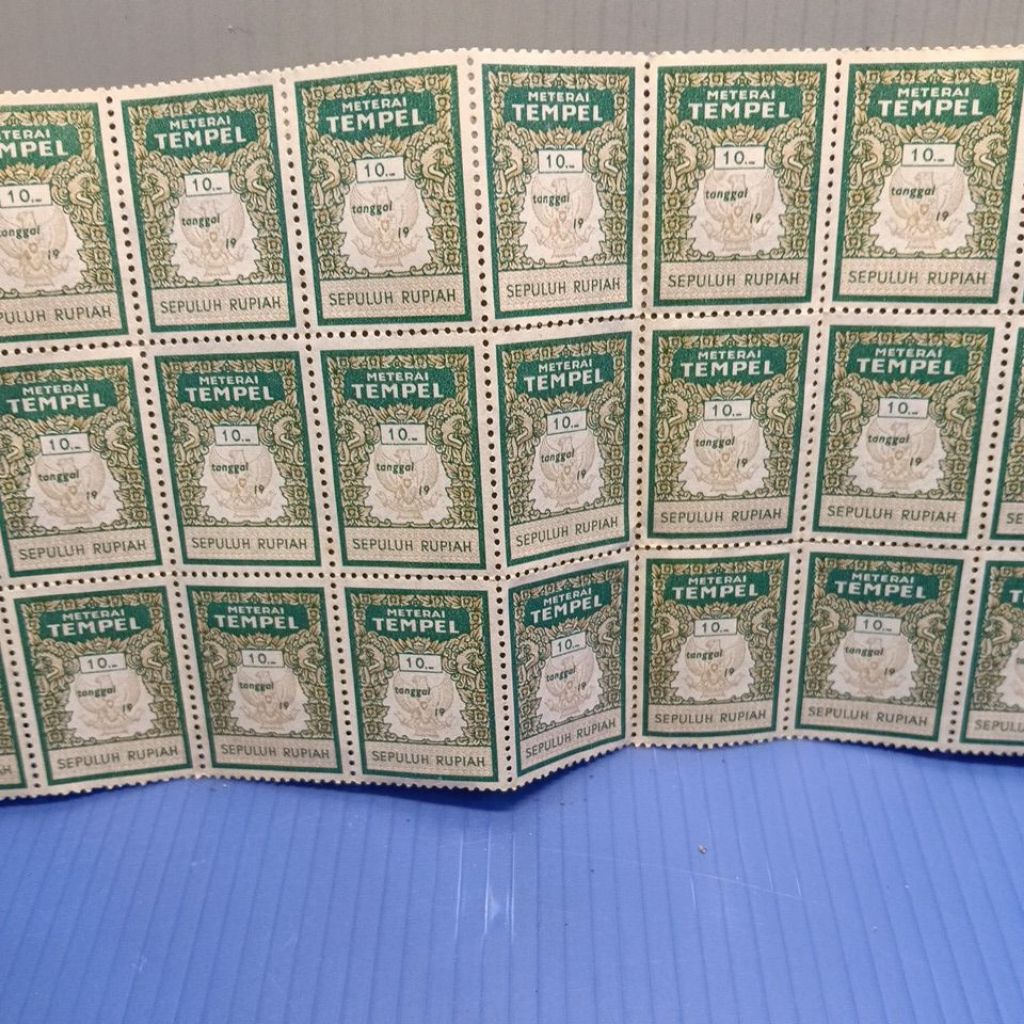 jual materai tempel 10 rupiah tahun 1976-1980 original