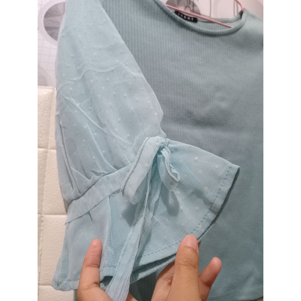 Sweater rajut lucuu mix tile warna baby blue by INGNI