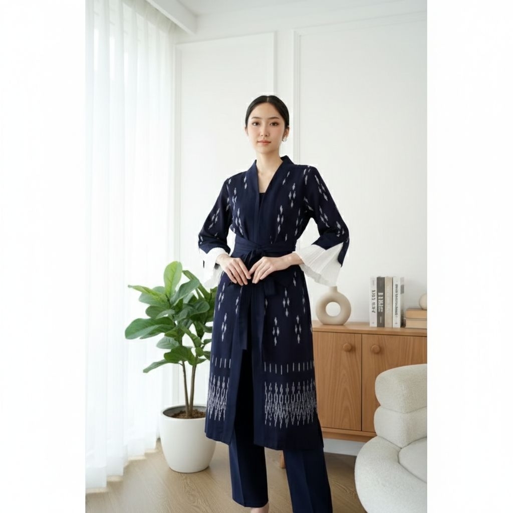 Dress tenun jepara dress tenun ethnik dress premium dress wanita Osama dress tenun ethnik jepara baj