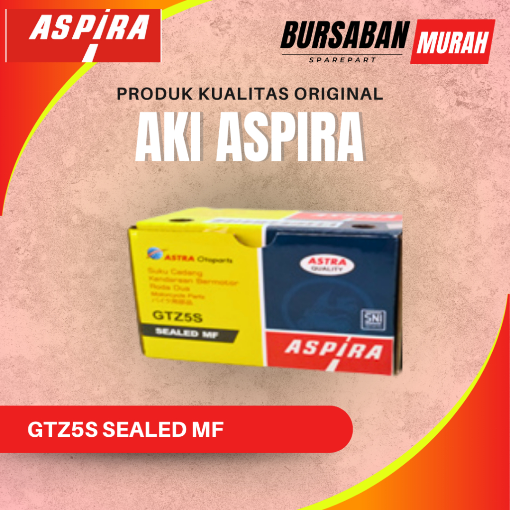 Aki GTZ5S SEALED MF Aspira Aki Accu Kering Motor Vario Beat Supra Revo Original Murah