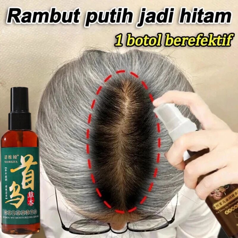 Penghitam rambut uban permanen Rambut hitam Serum penghitam rambut beruban Menghitamkan Rambut Secar